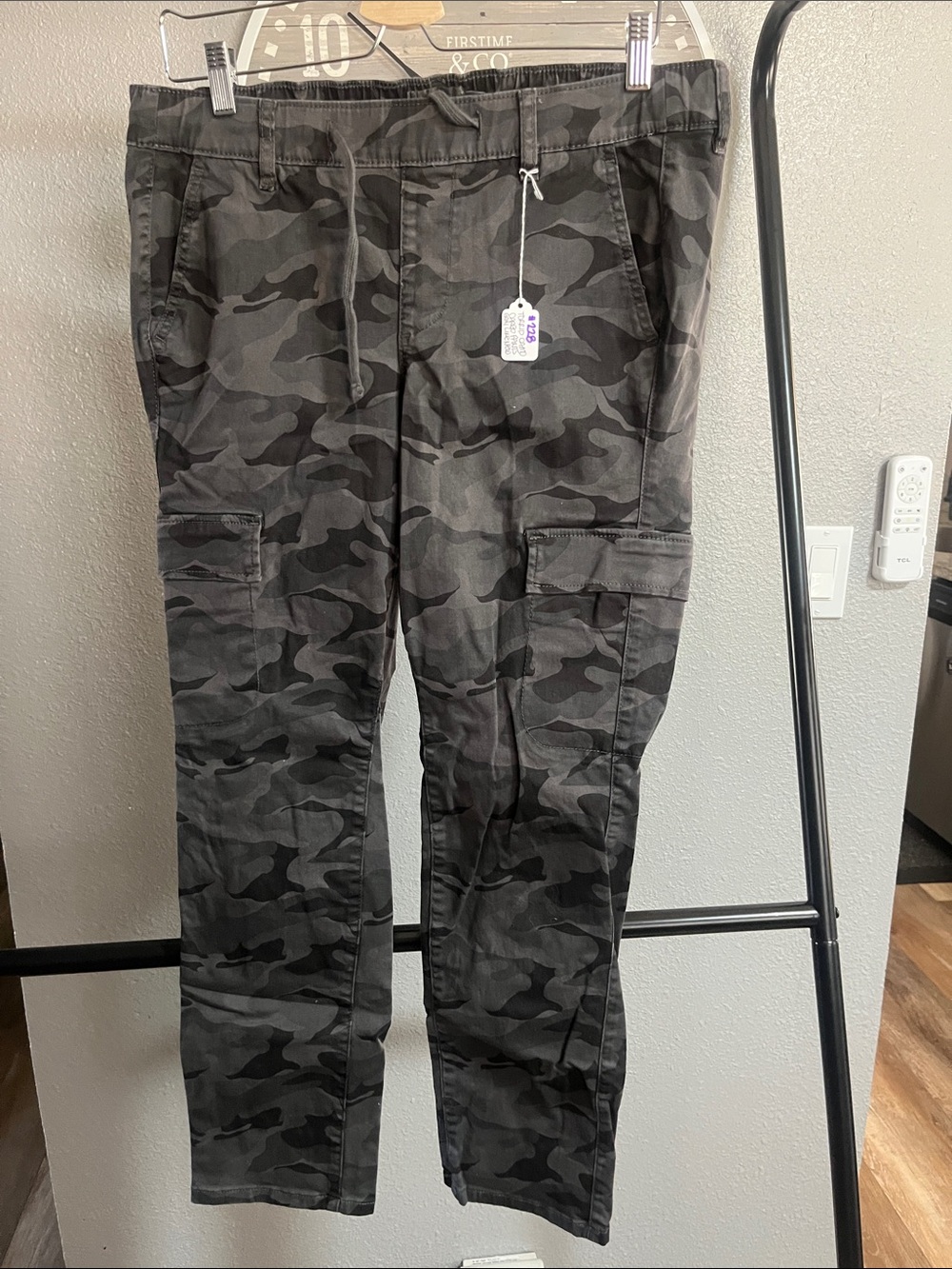 #228 Torrid Black Gray Camo Cargo Pants